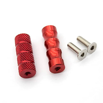 PROCNC 6mm Motorcycle Knurled Shifter Peg Anti-Skid Gear Shift Brake Lever Foot Pegs Pedal Hole Footrests Footpeg Rearsets For Suzuki Yamaha Kawasaki Bmw (Red) - color: red
