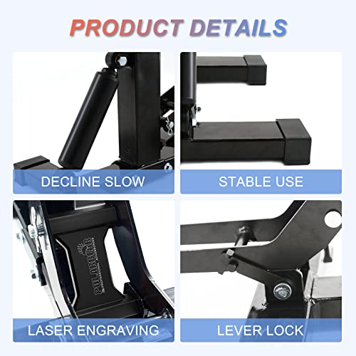 POLARBEAR Dirt Bike Stand Adjustable Jack Stand 1200Lbs Capacity Engine Stand Vertical Rise Easy Operated for ATV Dirt Bike Maintenance Lightweight(Black) - color: Black