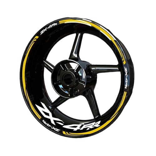 Wheel Stickers for Ka&wasaki for N&INJA ZX-4RR ZX4RR Reflective Motorcycle Wheel Sticker Hub Decal Rim Stripe Tape Decals - color: Style 10