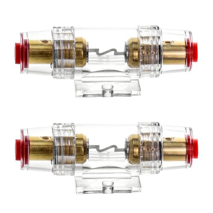 QWORK 4-8 AWG In-line Fuse Holder with 60A AGU Fuses - 2 Pack Waterproof Inline Fuse Holder