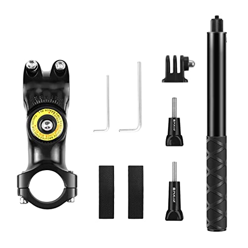 PULUZ Motorcycle Bicycle Handlebar Mount,Sports Camera Selfie Stick Bracket Telescopic Rod for Insta360 X4 X3 ONE RS R GO 3/GoPro Hero 12/11/1 for Cycling Videos Third Person View