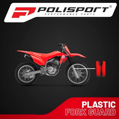 Polisport Fork Guards for Honda CRF250R, CRF450R, CRF450RX (2019-2025) Red, Durable Off-Road Fork Protectors
