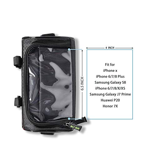 Oranlife Bike Handlebar Bag, Waterproof Phone Cycling Mount Front Bags, Bicycle Storage Bag with Removable Shoulder Strap, 6 inch Transparent Pouch, Best Gift