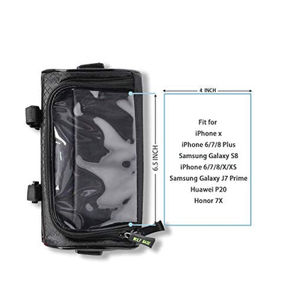 Oranlife Bike Handlebar Bag, Waterproof Phone Cycling Mount Front Bags, Bicycle Storage Bag with Removable Shoulder Strap, 6 inch Transparent Pouch, Best Gift