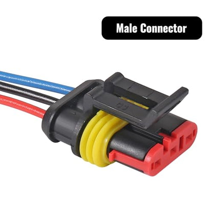 10PCS 3 Pin Electrical Wire Connectors Male and Female Plug Socket Quick Disconnect Waterproof Play Terminals for Automotive Cars Trucks Motorcycles Marine Boats (3P) - color: 3P