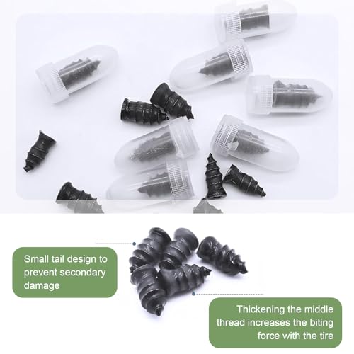 60PCS Tire Repair Rubber Nail, Vacuum Tire Repair Spiral Rubber Screws Kit, Self-Service Tire Screw Plugs Quick Repairs Tool for Car, Motorcycle, Truck, Tractor Tires Puncture Repair - size: 60 PCS