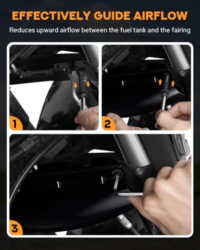 PBYMT Motorcycle Lower Triple Tree Wind Deflector Compatible with Harley Davidson Touring Street Glide Road Glide Electra Glide Road King FLH/T FLHX 2014-2023, Vivid Gloss Black - color: Gloss Black