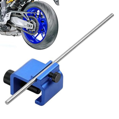 Generic 1Pcs Motorcycle Chain Alignment Tool, Aluminium Alloy Chain Adjusting Tool, Quick Accurate Alignment Tool, Chain Alignment Tool for Motorbike Bikes ATV, Blue, JH4Q2KL1R2M6V1TST7