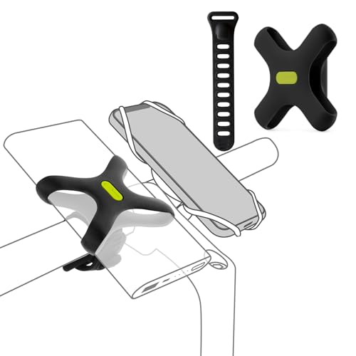 Bone Bike Phone Charger Kit, Bike Power Bank Mount with Strap, Scratch-Free Silicone Strap Holder Compatible Most Portable Chargers - style: Charger Mount + Strap