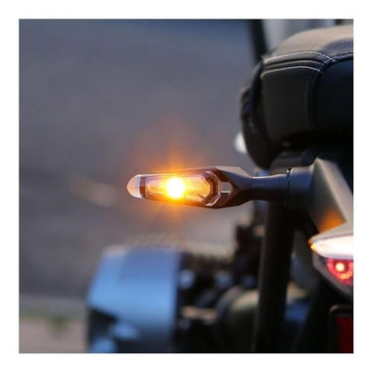 12V Universal Mini Motorcycle Turn Signals 12 LEDs Motorcycle Indicator Light Scooter Signals Running Blinker Turn signal light - color: Black