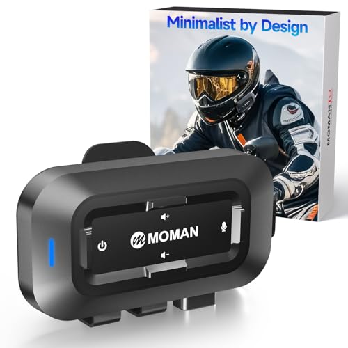 Moman Motorcycle Helmet Headsets Speaker, Hands‑Free Hi-Fi Speakers Dual Noise Cancellation with Loud Sound, Voice Assistant IPX6 Waterproof Helmet Headphones for All Helmets and Solo Riding (RS-C) - style: RS-C
