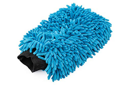The Rag Company - Premium Chenille Microfiber Knobby Wash Mitts - Perfect for Car Washing and Detailing; Scratch-Free, Lint-Free, Double-Sided, Plush, and Absorbent; Lime Green + Blue (2-Pack) - color: Lime Green + Blue