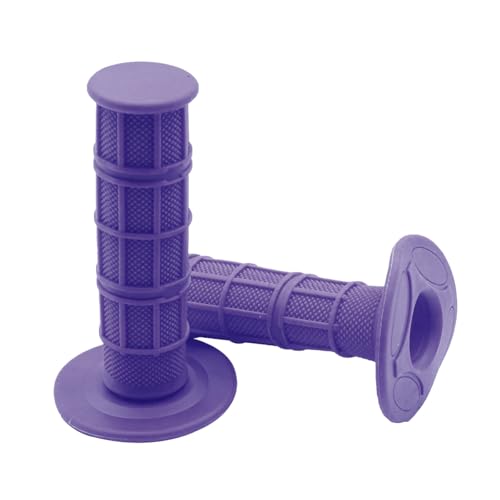 BELOMI Motorcycle Hand Grips, 2PCS 7/8" 22mm 24mm Non-Slip Soft Rubber Handlebars, Comfortable Motorbikes Handle Replacement Protection Accessories, Universal for Dirt Bike, Off Road, ATV(Purple) - color: Style 2-Purple
