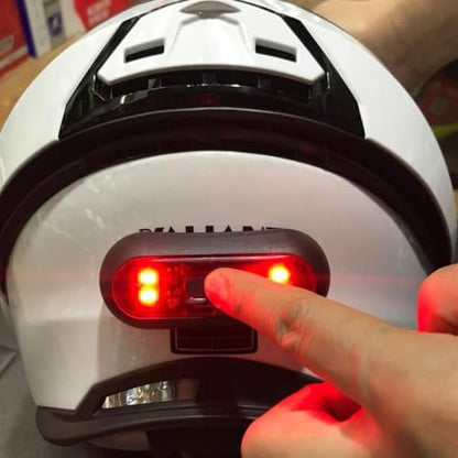 Riloer LED Helmet Light, Motorcycle Bike Rear Red Safety Helmet Light, Warning Tail Light for Night Riding with Rechargeable Battery & USB