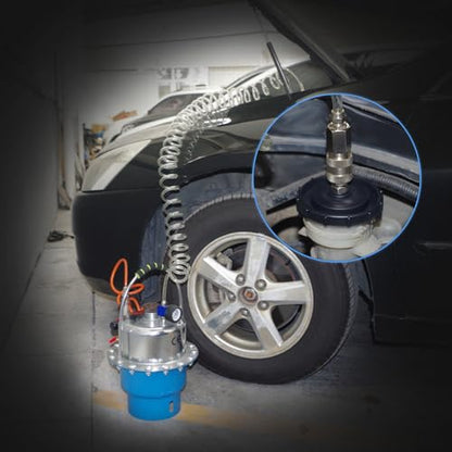 JIFETOR 5L Pneumatic Brake Pressure Bleeder Kit, Air Power Pressurized Master Cylinder Clutch Fluid Bleeding Tool Set with Bleed Machine, Collection Bottle and Adapters, Blue Cylinder - color: Blue Cylinder