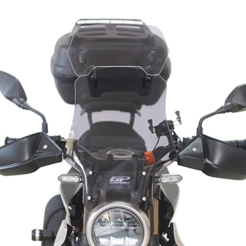 GP Kompozit Motorcycle Windshield Extension Adjustable Clips Windscreen Wind Air Spoiler Deflector Smoked - color: Smoked