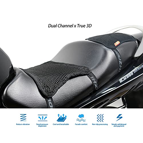 Motorcycle Seat Cushion,3D Mesh Motorcycle Seat Pad Breathable Seat Cover Air Cooling Comfortable Mesh Seat Cushion Pad Universal Seat Pad for Motorcycle,Double Layer S - size: Double Layer S