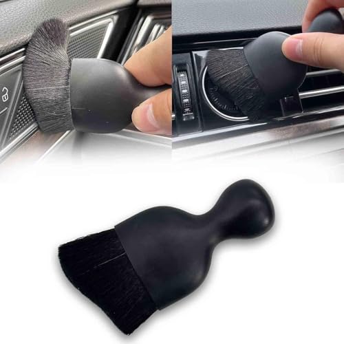Car Interior Detailing Brush, Ultra Soft Non-Scratch Dust Brush, Car Interior Cleaning Tool for Cleaning Panels, Air Vent, Leather (Black),1PCS