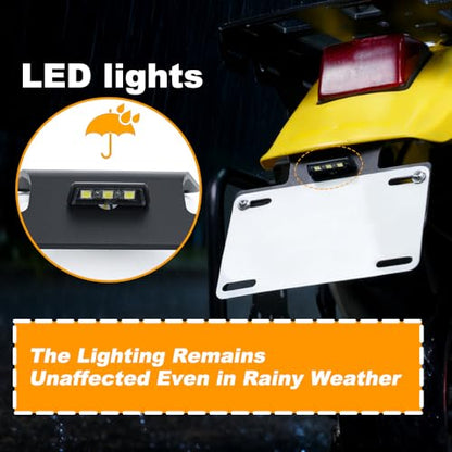 Fender Eliminator Fit for DR650 DR650S DR650SE 1996-2026 License Plate Holder Bracket with LED Light Tail Tidy