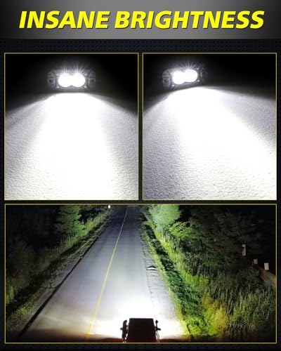 Flush Mount LED Pods, AKD Part CREE LED Flush Bumper Lights 40W Spot Flood Combo Offroad Driving Light Backup Reverse Lights Flush Mount LED Fog Light Pods for Trucks Pickup SUV UTV ATV - color: White Flush
