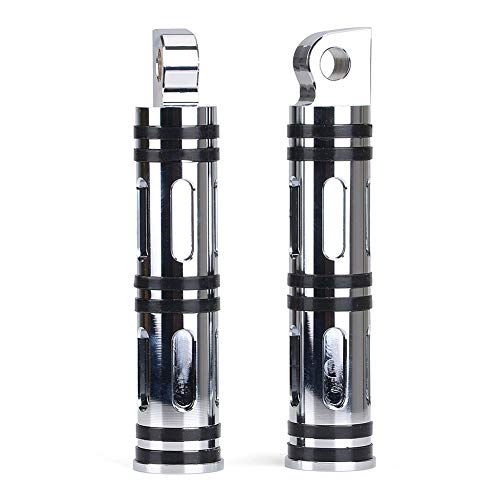 Goldfire Motorcycle Foot Pegs Front & Rear Footpegs 1 Pair Slim CNC Cut Foot Rests Compatibility For Harley Sportster, Dyna, Road King (Chrome) - color: Chrome