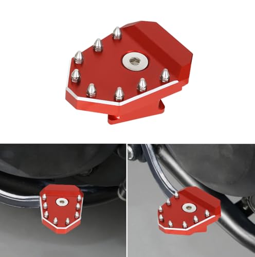 KLR650 Motorcycle CNC 3D Brake Pedal Red Rear Foot Extension Pedals Motorcycle Rear Pedals Footbrake Lever Pedal Enlarge Extension Pad Aluminum Alloy Compatible With KLR650 2008-2025 - color: Red