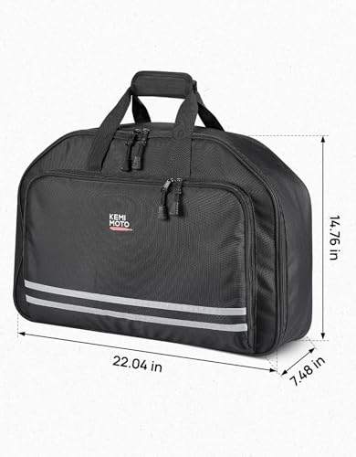 KEMIMOTO Upgraded Rear Turnk Liner 40L with Upgraded Strap Luggage Bag Compatible with Touring CVO Trike 1993-2025 Models for Street Glide Road Glide Road King Black