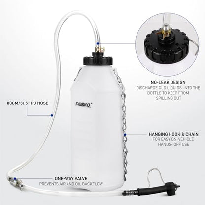 1L Brake Bleeder Bottle, Brake Fluid Bleeder Kit with One Way Check Valve 24 inch Tube and Rubber Connector for Collect Brake Fluid - color: 1 L Reservoir Bottle with One Way Check Valve