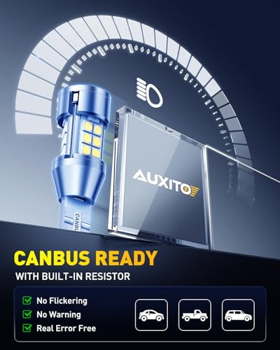 AUXITO 912 921 LED Reverse Light Bulbs, 800% Ultra Bright T15 W16W 906 904 LED Backup Lights with 3030-Chipsets, CANBUS Ready Plug and Play with Cooling Fan for Back Up Reverse Tail Light, Pack of 2 - color: White, size: 921/912