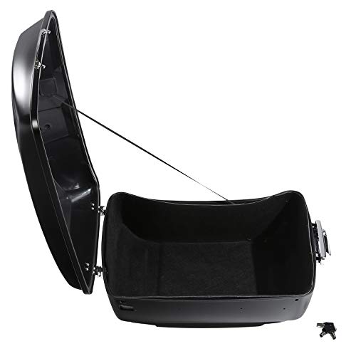 TCMT Black Denim 13.7" King Trunk W/Latch Key with Speaker Cut Outs Fit For Harley Trunk Touring CVO Road King Road Glide Street Glide Electra Glide Ultra Limited 2014-2025 - color: Black Denim(W Speaker Holes)