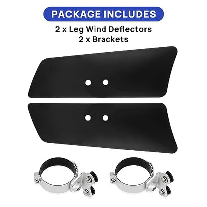 Leg Wind Deflector, PSLER Motorcycle Front Fork Wind Deflectors with Brackets for VT1100C2 Shadow Sabre, VN1500D Vulcan Classic, VL1500 Boulevard, XV1600 Road Star Classic, Black