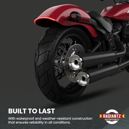 Radiantz Motorcycle Light Strip - Red LED Tail Light with Sequential Turn Signals - 8.2 Inches, 12V, 1 Piece