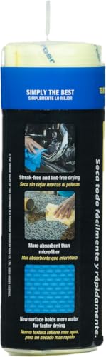 CleanTools The Absorber® Small 17-Inch x 13-Inch, Textured Surface - Synthetic Premium Drying Chamois Cloth for Cars & Bikes - Super Absorbent, Scratch-Free & Machine-Washable (Yellow) - color: Yellow