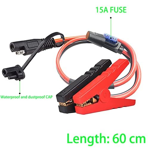 Battery Alligator Clips,10AWG Battery Charger Clamps.SAE Quick Release Adapter to Alligator Clips.Sae to Alligator Clips Extension Charging Cable for Cars Motorcycles.(NEW) - size: 10AWG Battery Alligator Clips NEW