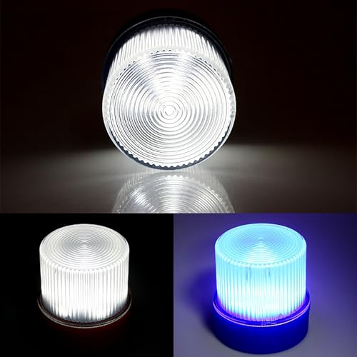 Marhynchus Traffic Emergency Light, Portable LED Strobe Beacon with Magnetized Roof Mount and Hook IP67 Water Proof for Car Motorcycle Truck Roadside Emergencies (Blue White) - color: Blue White