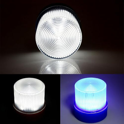 Marhynchus Traffic Emergency Light, Portable LED Strobe Beacon with Magnetized Roof Mount and Hook IP67 Water Proof for Car Motorcycle Truck Roadside Emergencies (Blue White) - color: Blue White