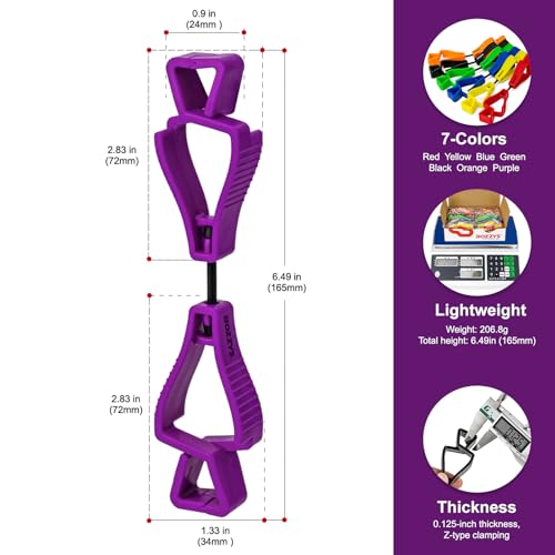 Glove Clips for Work Glove Holders - color: Double Zclip-purple Bd-aj128-6pcs