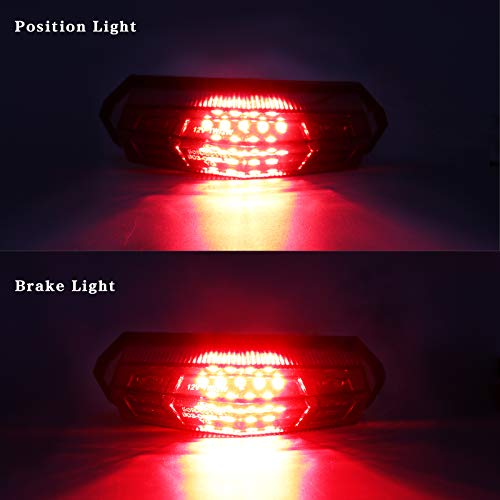Universal Smoked Integrated Motorcycle 25 LED Tail Light With Turn Signal Function For Dirt Bike Buggy Chooper Cruiser ATV(smoke) - color: smoke