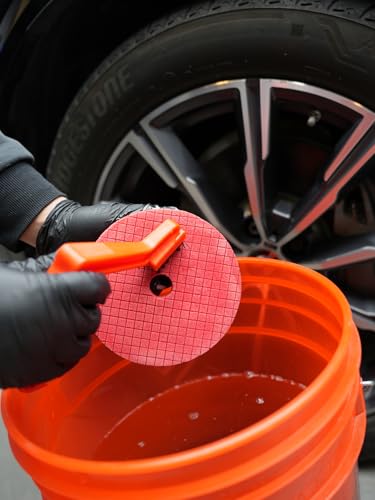 SPTA 10 Pcs Detailing Set, 5Pc 6 inch Buffing Polishing Pads, 1 Microfiber Finish Pad, 1-16 oz Polishing Cleaner, 1 Conditioning Brush, 2-16"*16" Microfiber Towel. for Dual Action and Rotary Polishers - size: 6inch (150mm)