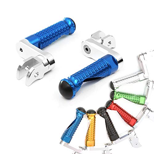 MC MOTOPARTS MPRO Blue 40mm Riser CNC Front Foot Pegs Compatible with YZF R1 00-21 YZF R6 03-19 YZF R1M 15-21 R1S - color: Blue, size: 40mm Extension