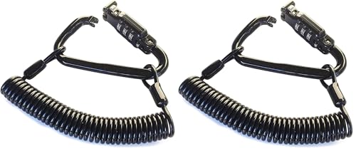 Little World Motorcycle Helmet Lock & Cable, Heavy Duty Universal Combination Lock Cable Caribeaner Lock Motorcycle Security PIN Locking Chain for Bike Helmet, Jacket, Cabinets & Luggage (Pack of 2) - size: 1.8M (Pack of 2)