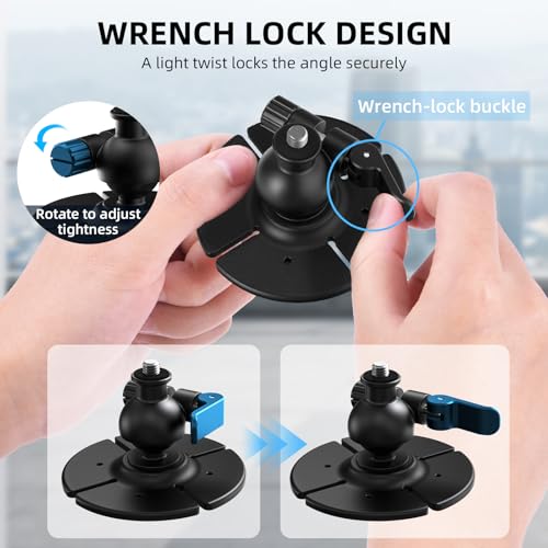 2Pack Helmet Flexible Adhesive Mount for Insta360, 360° Adjustable Sticky Holder with Safety Buckle for GoPro, Insta 360 X5/X4/Ace Pro 2/GO 3S, for DJI Action 6 5 4 Motorcycle Ski Accessories