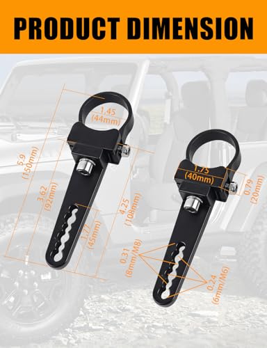 1.5'' Tube Clamps Mounting Brackets ADTOPI Adjustable Roll Cage Bull Bar Clip Holder Kit LED Light Bar Mounts for Offroad Truck ATV SUV, 2pcs (1.5 inch) - size: 1.5 inch