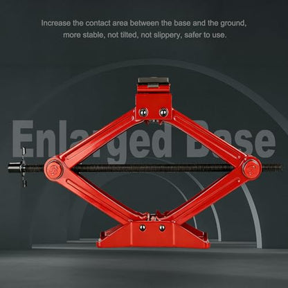 SPECILITE Scissor Jack, 2.5T(5512 Lbs), High-Strength Car Jack & Stand Kit with Rubber Pad, Tire Changing Kit with Ratchet Handle&Lug Wrench, Universal Vehicle Emergency Set for Various Models Red - color: Red