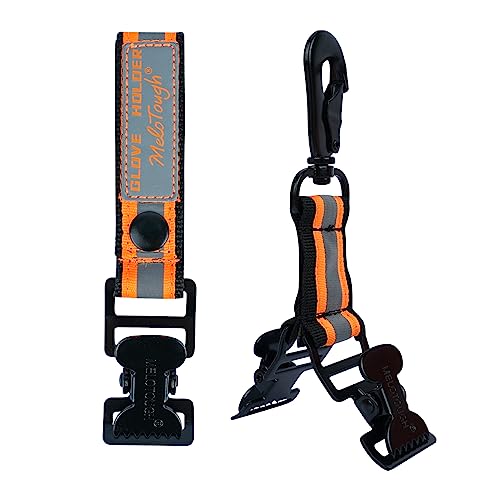 MELOTOUGH Firefighter Glove Strap | Work Glove Holder Clip with Glove Leash Swivel Snap Hook,Alligator Clip - color: Orange