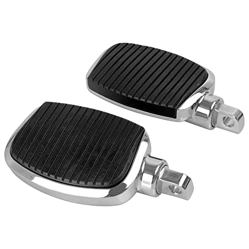 Motorcycle Passenger Mini Board Floorboards Footpegs Pedals Footrests Highway Pegs with Anti-Slip Rubber Universal for Harley Davidson Dyna Touring Honda Suzuki Yamaha Triumph (Chrome) - color: Chrome