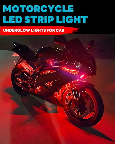 12V Led Light Strip 12.7" Waterproof Red Led Light Strips for Car Golf Cart Motorcycles Truck Boat Led Strip Lights,Pack of 4 - color: Red Led Light Strip