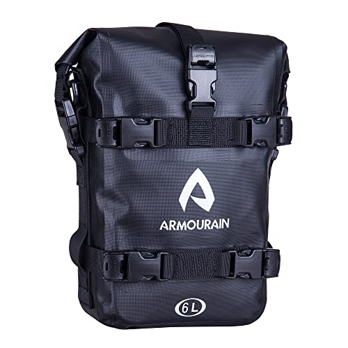 Motorcycle Bumpers Bag Waterproof 6L 8L 15L Motor Crash Bar Bag with Shoulder Strap Motorcycles Side Frame Bag Riding Tools Accessories(6L Black TPU) - color: 6L Black TPU, size: 6L