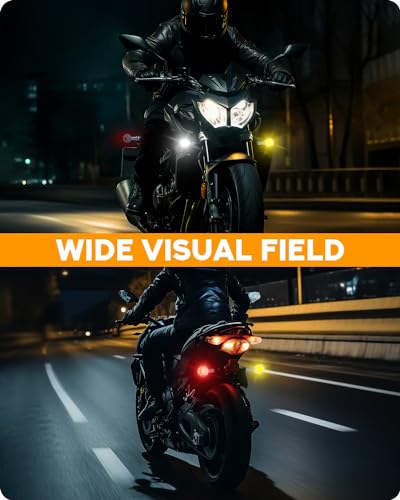 PBYMT Motorcycle Bullet Front Rear Turn Signal White Amber Light SMD Motoecycle Rear Blinker Indicator Compatible with Honda Yamaha Suzuki Kawasaki（4 Pcs） - color: Chrome