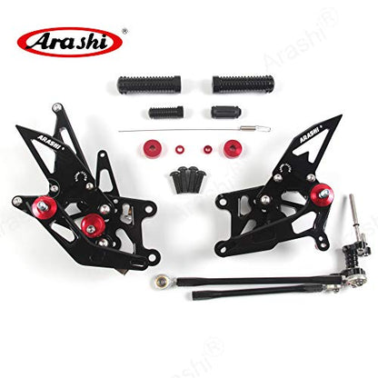 Arashi Version 2.0 Adjustable Rearsets for Honda CBR600RR 2009-2016 ABS include, Black - color: Black, size: CBR600RR 2009-2016 ABS include